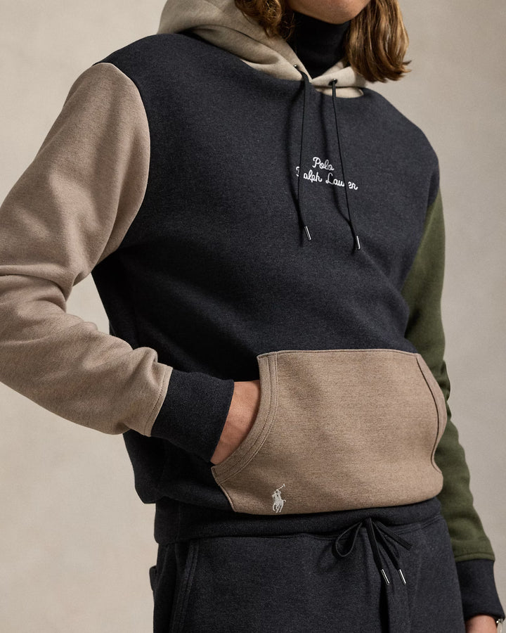 Ralph Lauren Logo Color-Blocked Double-Knit Hoodie