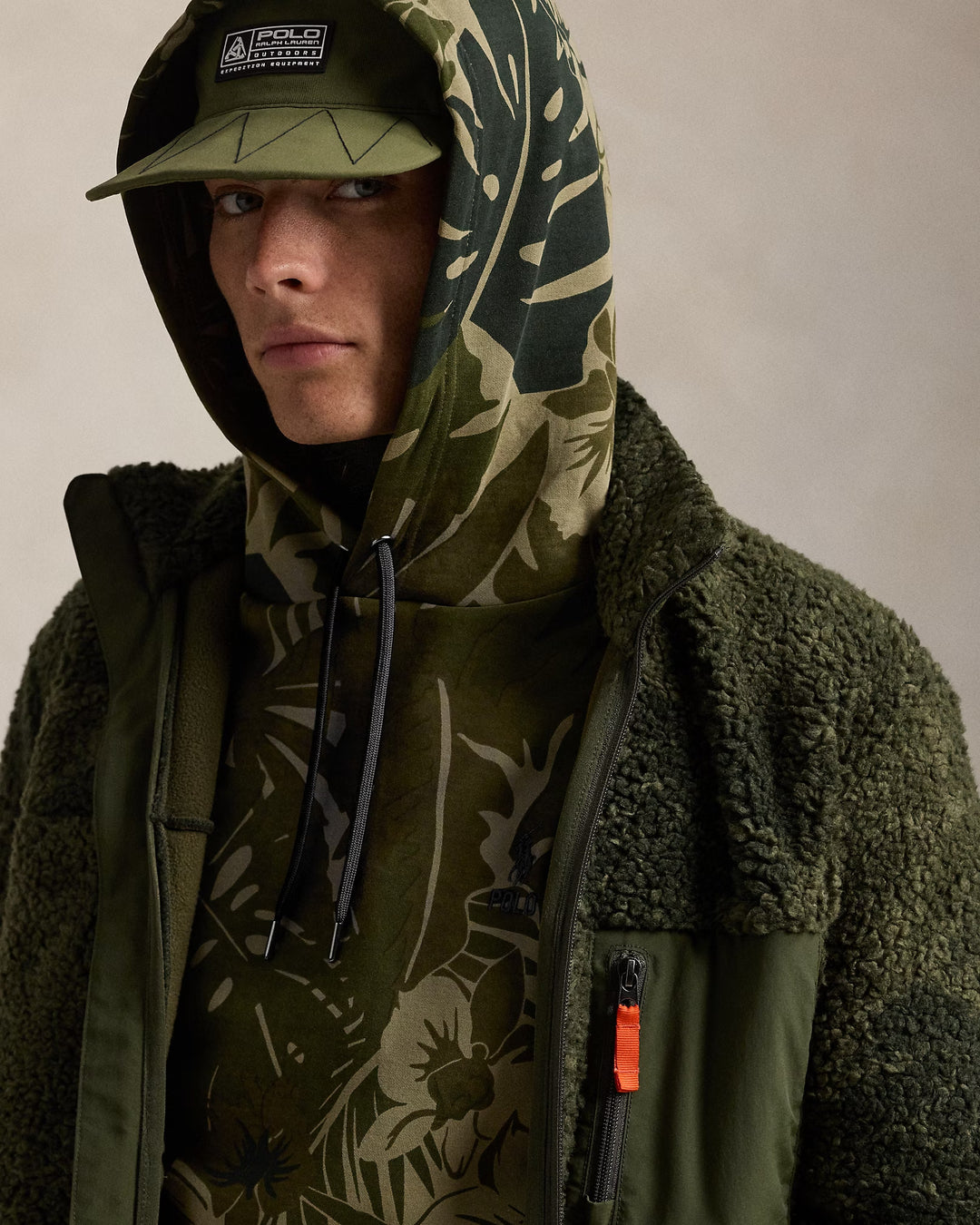 Ralph Lauren Palm-Camo Double-Knit Hoodie