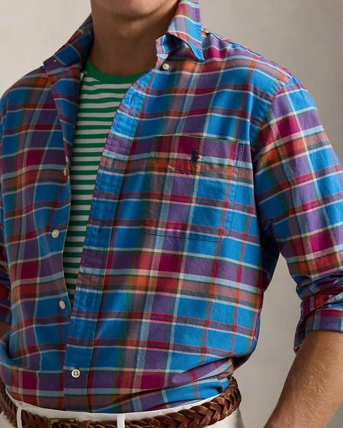 Ralph Lauren Classic Fit Plaid Oxford Shirt
