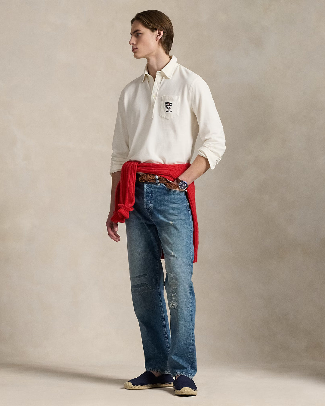 Ralph Lauren Nautical-Embroidered Mesh Polo Shirt