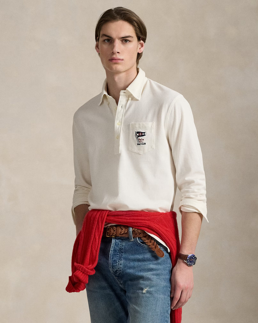 Ralph Lauren Nautical-Embroidered Mesh Polo Shirt