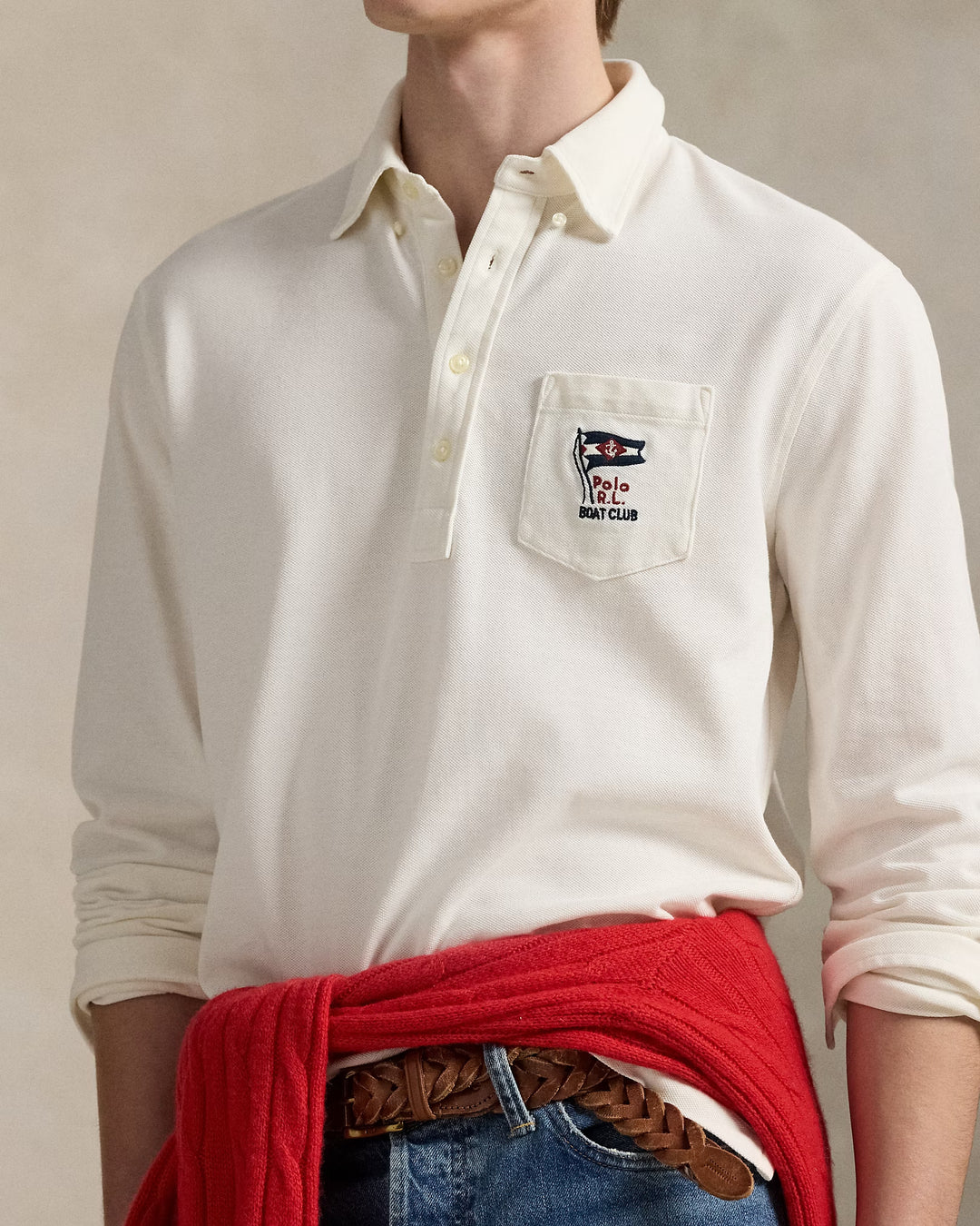 Ralph Lauren Nautical-Embroidered Mesh Polo Shirt