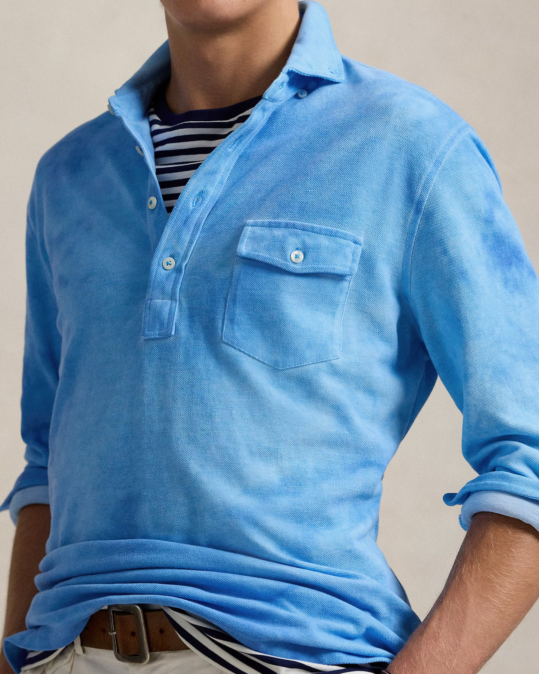 Ralph Lauren Garment-Dyed Mesh Polo Shirt