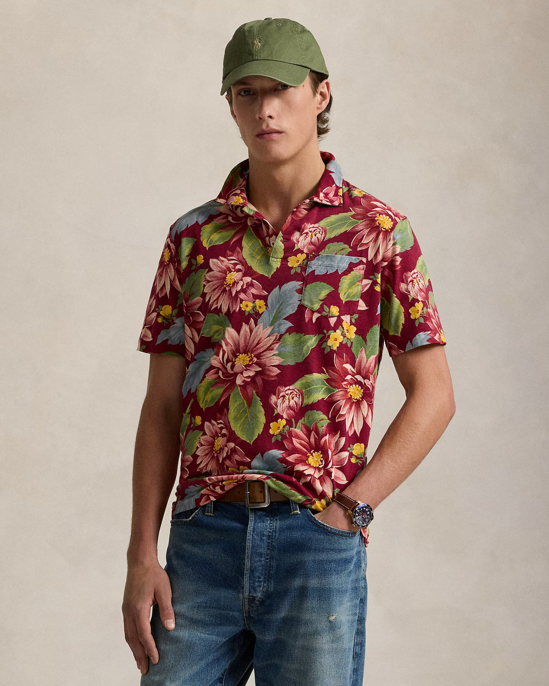 Ralph Lauren Standard Fit Floral Jersey Polo Shirt