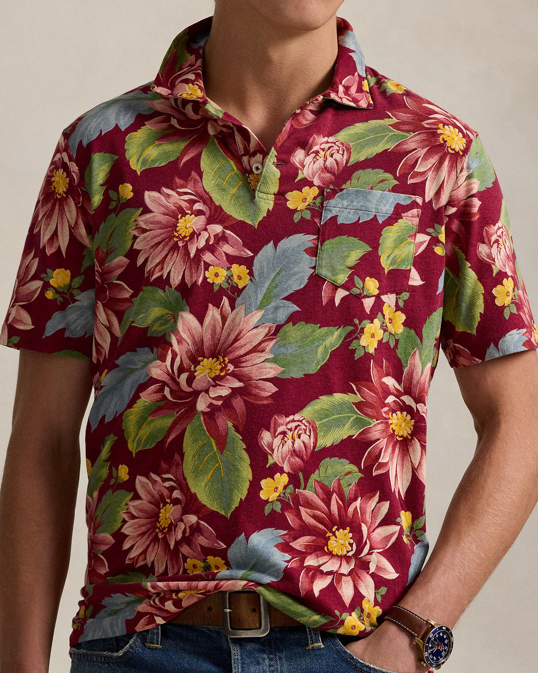 Ralph Lauren Standard Fit Floral Jersey Polo Shirt