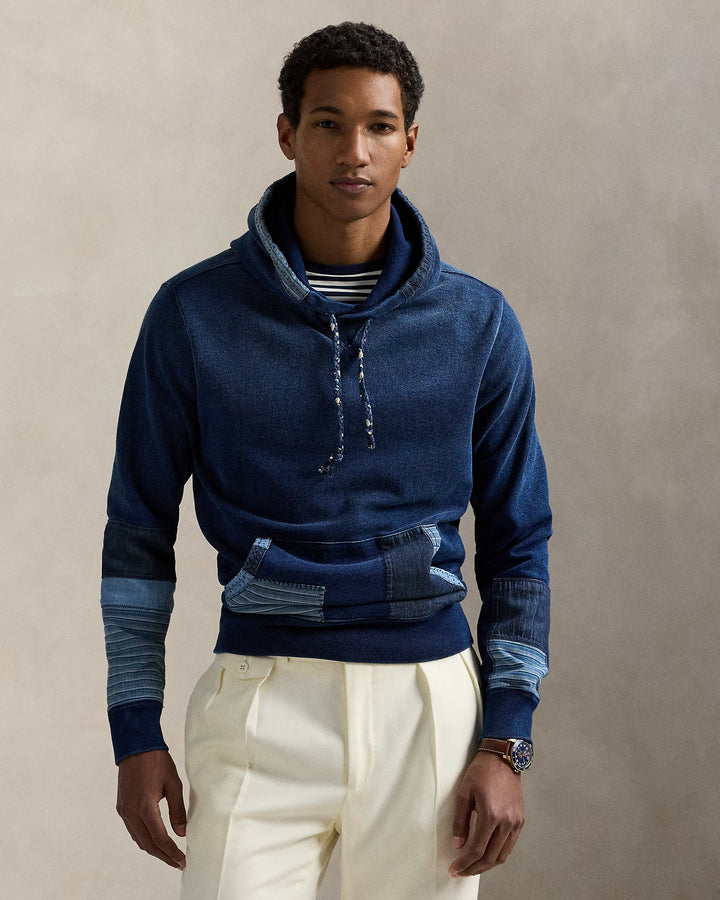 Ralph Lauren Indigo French Terry Patchwork Hoodie