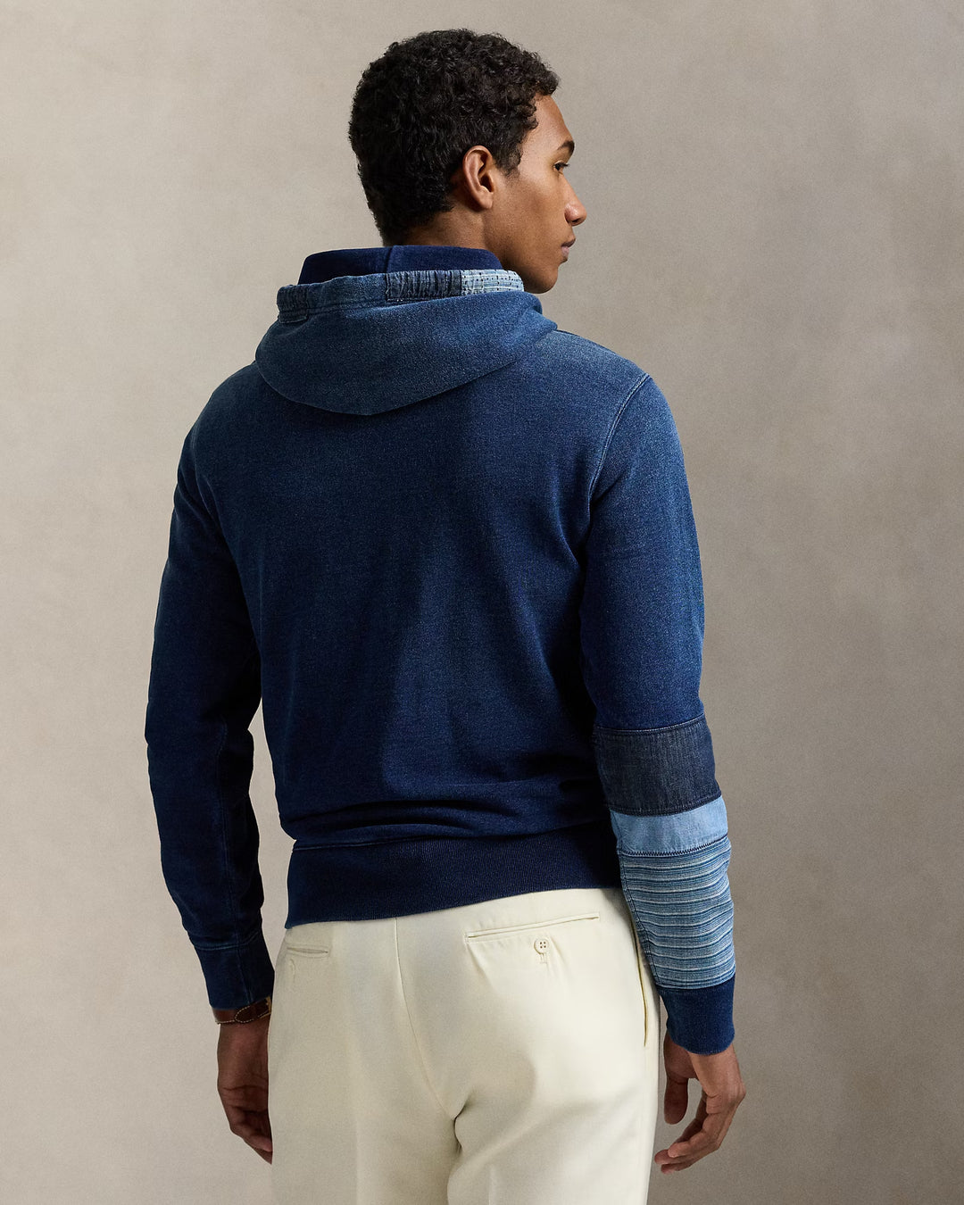 Ralph Lauren Indigo French Terry Patchwork Hoodie