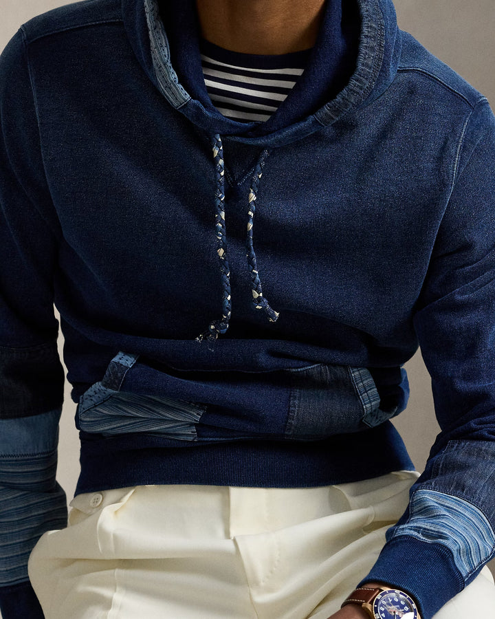 Ralph Lauren Indigo French Terry Patchwork Hoodie