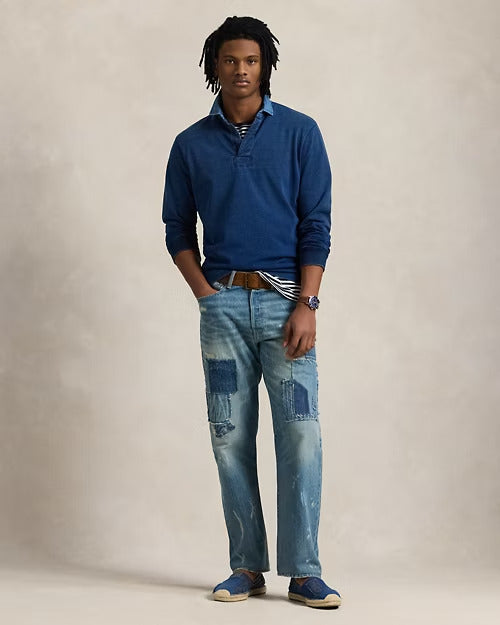 Ralph Lauren Classic Fit Indigo Jersey Rugby Shirt