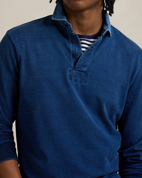 Ralph Lauren Classic Fit Indigo Jersey Rugby Shirt