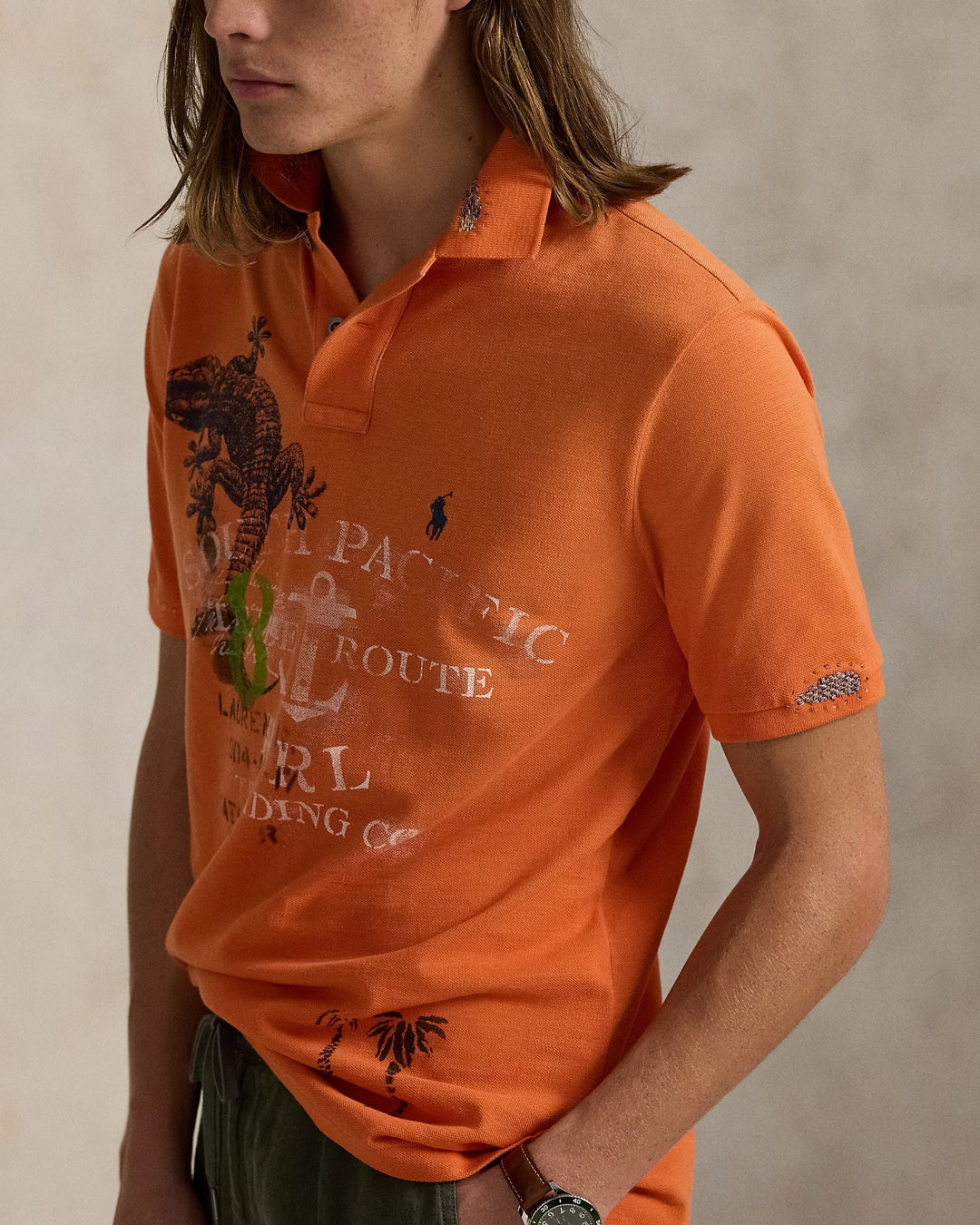 Ralph Lauren Classic Fit Mesh Graphic Polo Shirt