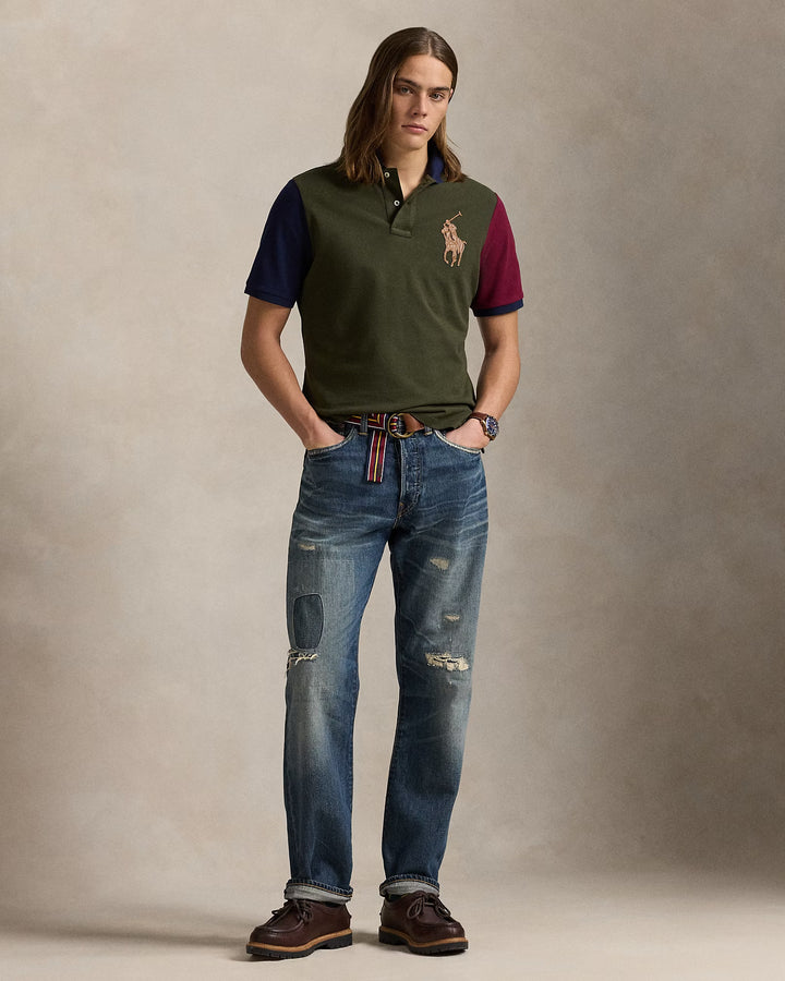 Ralph Lauren Classic Fit Leather-Pony Mesh Polo Shirt