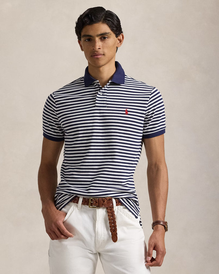 Ralph Lauren Classic Fit Striped Mesh Polo Shirt