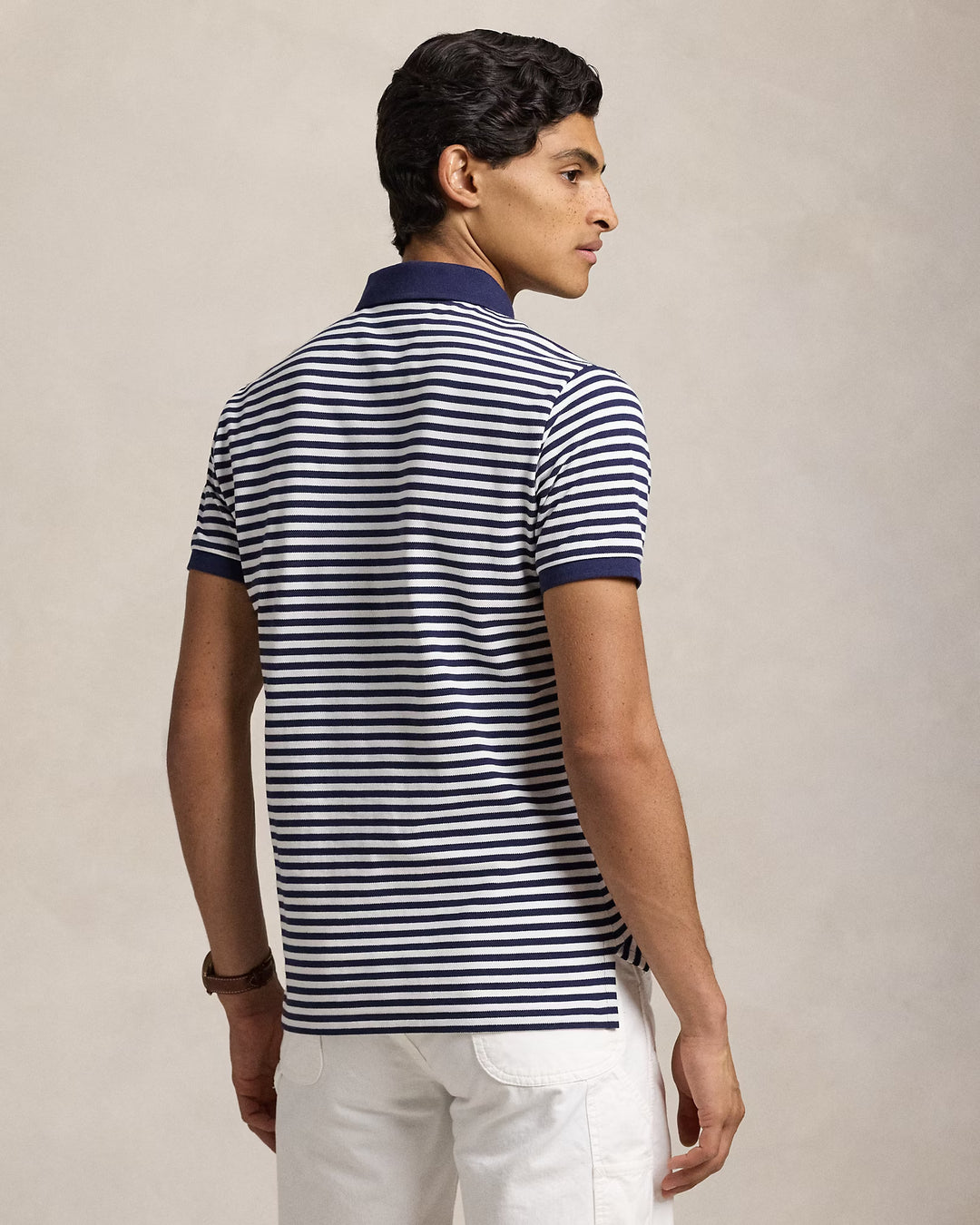Ralph Lauren Classic Fit Striped Mesh Polo Shirt
