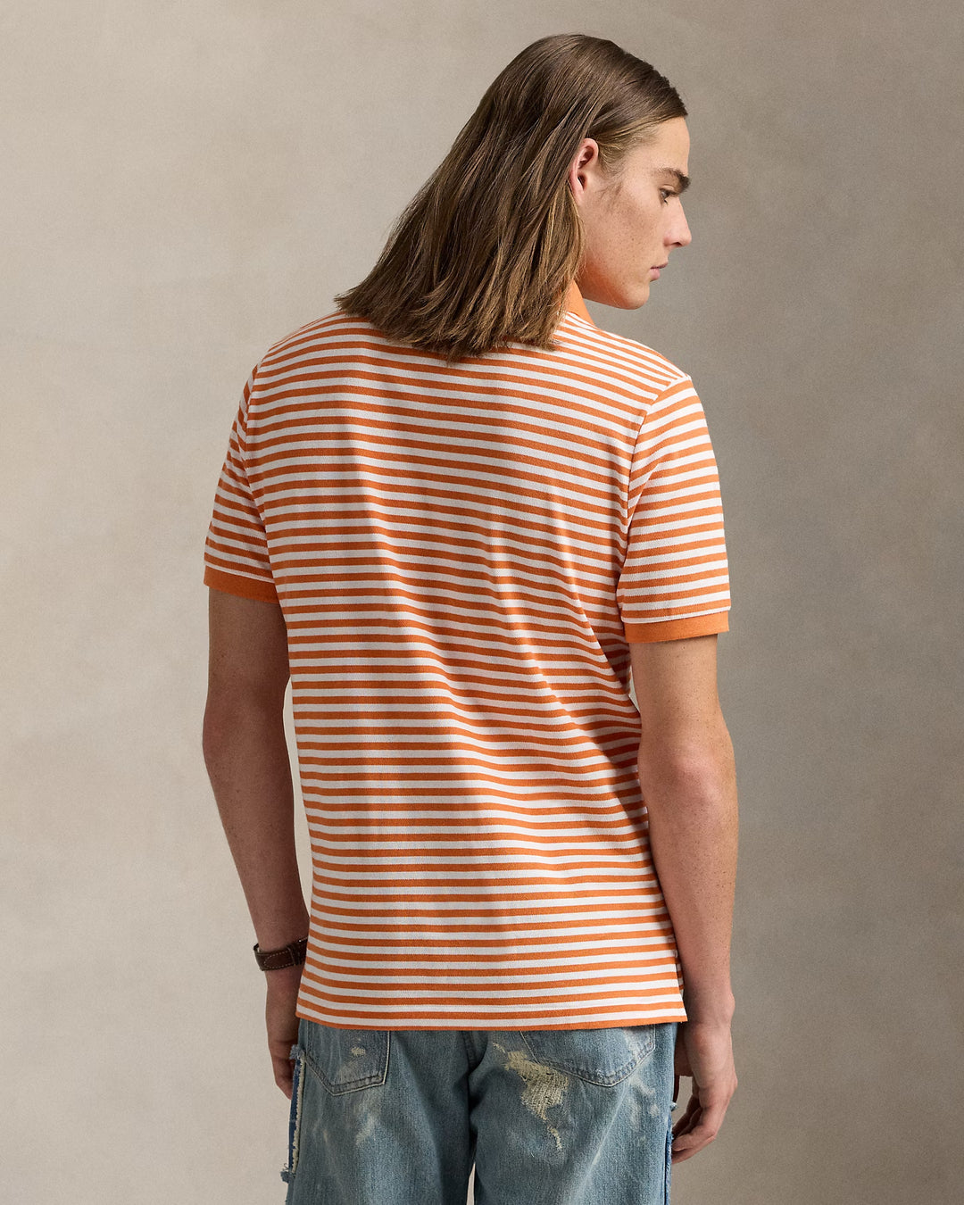 Ralph Lauren Classic Fit Striped Mesh Polo Shirt