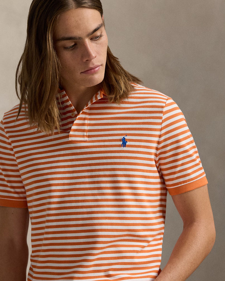 Ralph Lauren Classic Fit Striped Mesh Polo Shirt