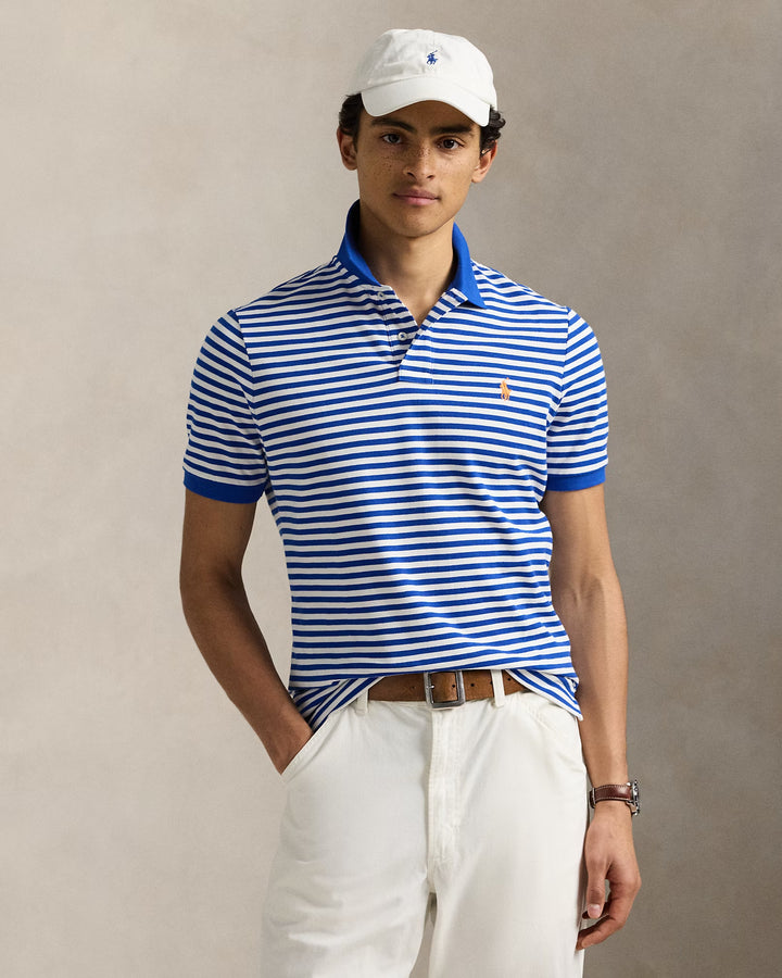 Ralph Lauren Classic Fit Striped Mesh Polo Shirt