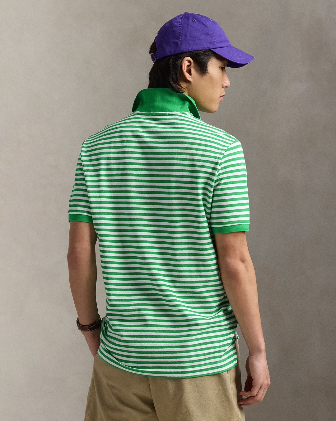 Ralph Lauren Classic Fit Striped Mesh Polo Shirt