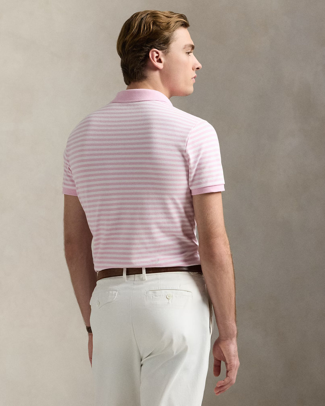 Ralph Lauren Classic Fit Striped Mesh Polo Shirt