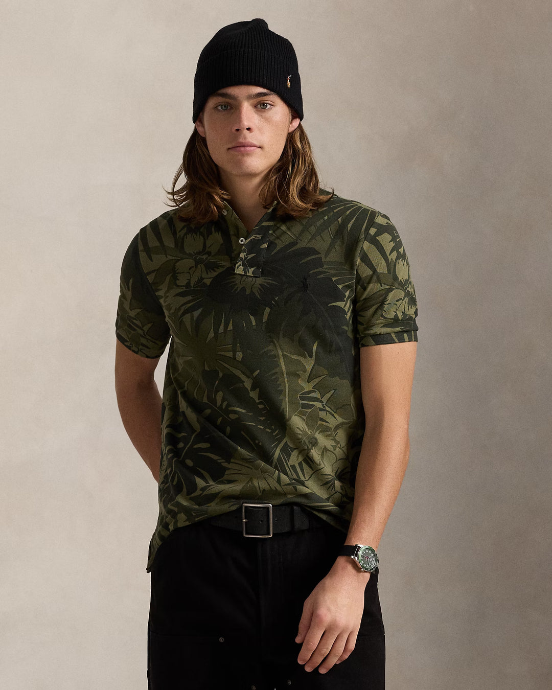 Ralph Lauren Classic Fit Palm-Camo Mesh Polo Shirt