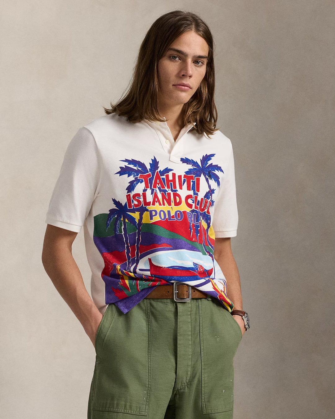 Ralph Lauren Classic Fit Mesh Graphic Polo Shirt