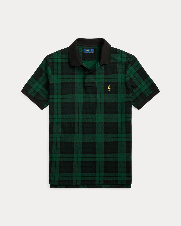 Ralph Lauren Custom Slim Fit Plaid Mesh Polo Shirt