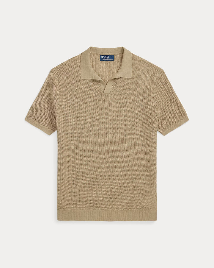 Ralph Lauren Mesh-Knit Linen Short-Sleeve Sweater