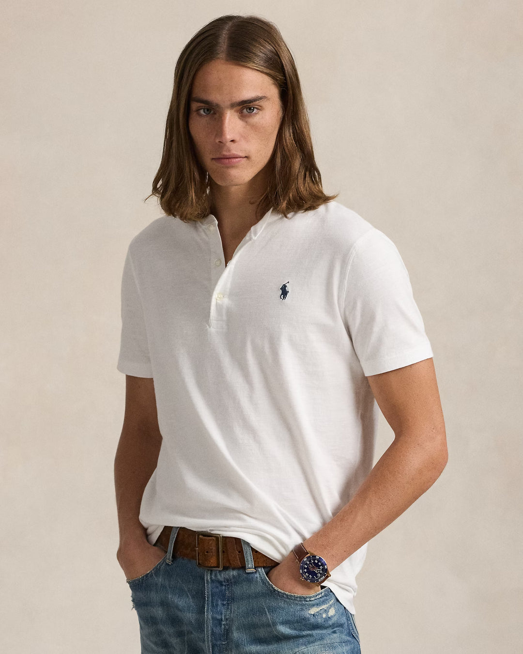 Ralph Lauren Slub Jersey Short-Sleeve Henley Shirt