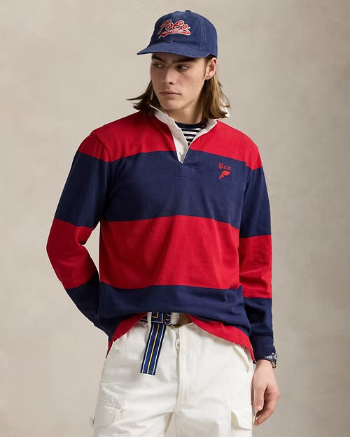Ralph Lauren Classic Fit Striped Jersey Rugby Shirt