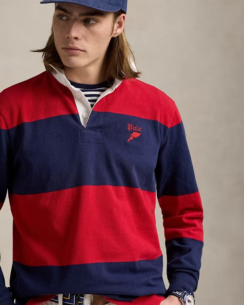 Ralph Lauren Classic Fit Striped Jersey Rugby Shirt