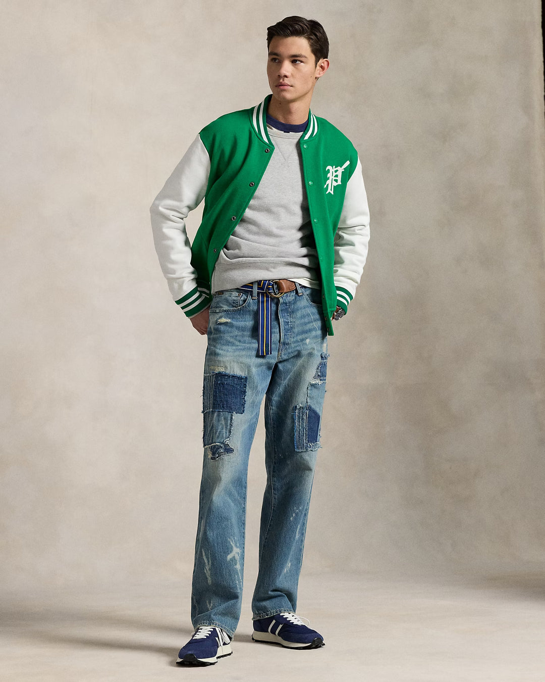 Ralph Lauren Fleece Graphic Baseball Jacket