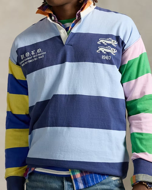 Ralph Lauren Vintage Fit Striped Jersey Rugby Shirt