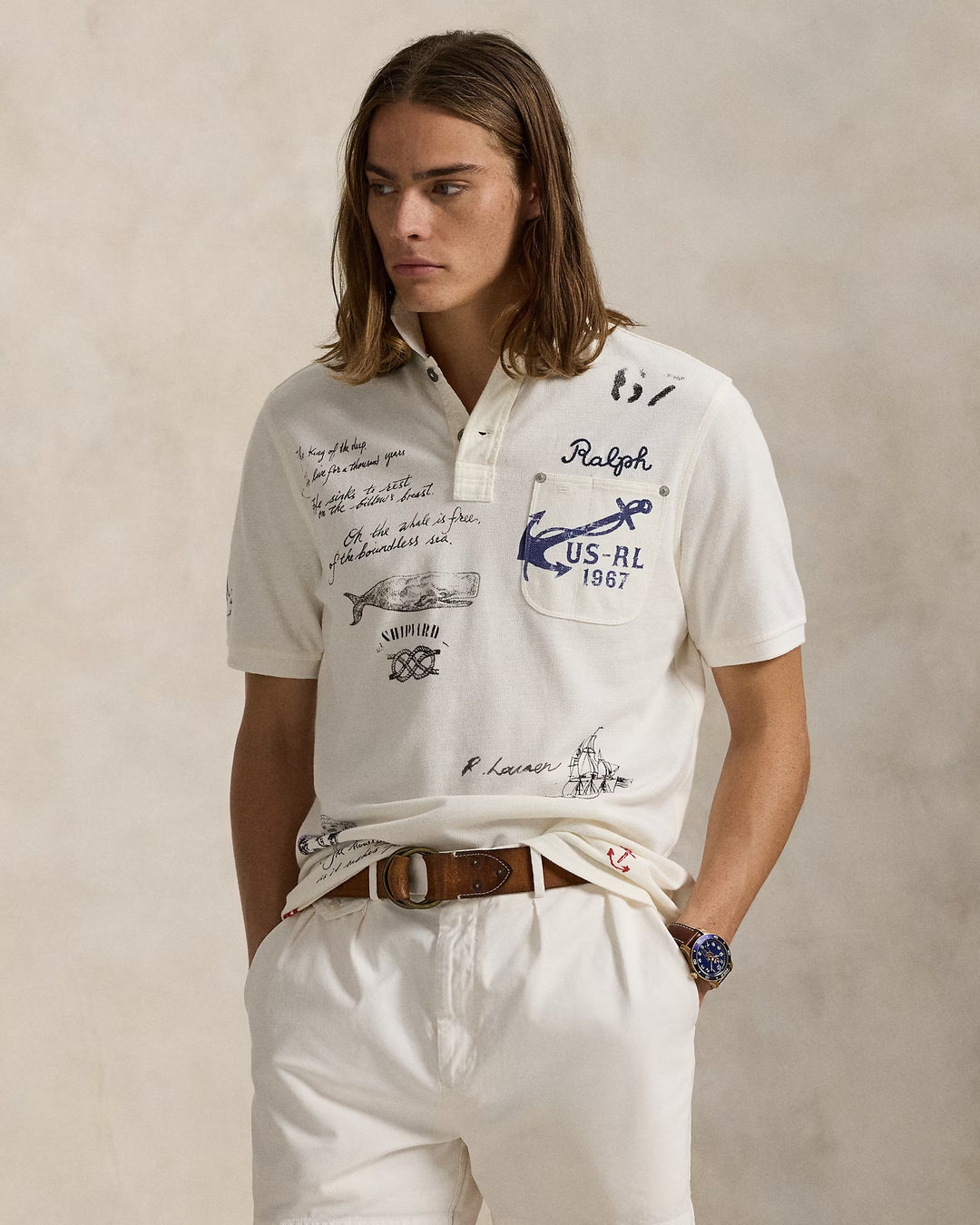 Ralph Lauren Classic Fit Mesh Graphic Polo Shirt