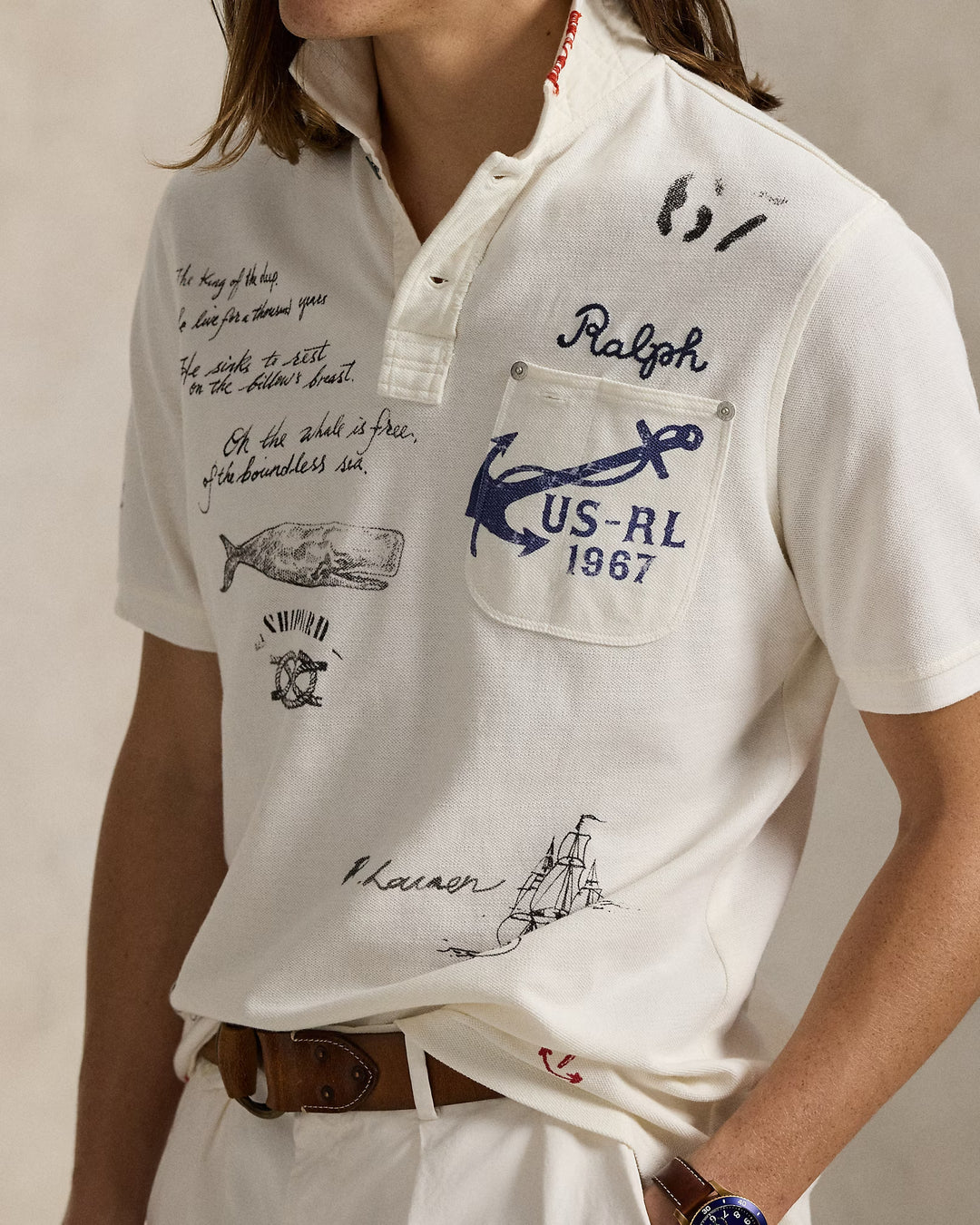 Ralph Lauren Classic Fit Mesh Graphic Polo Shirt