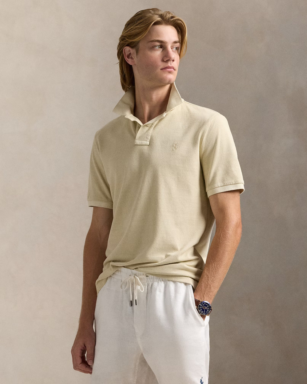 Ralph Lauren Classic Fit Mineral-Dyed Mesh Polo Shirt