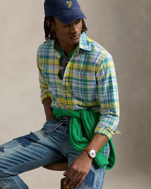 Ralph Lauren Classic Fit Plaid Oxford Shirt