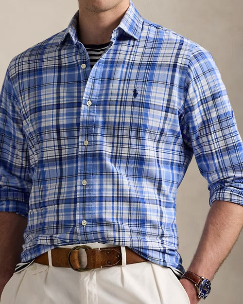 Ralph Lauren Classic Fit Plaid Oxford Shirt