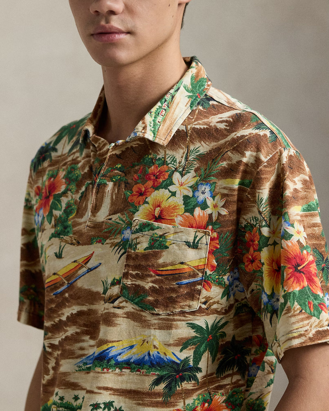 Ralph Lauren Classic Fit Tropical Linen-Cotton Polo