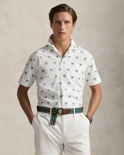 Ralph Lauren Classic Fit Racquet-Print Oxford Shirt
