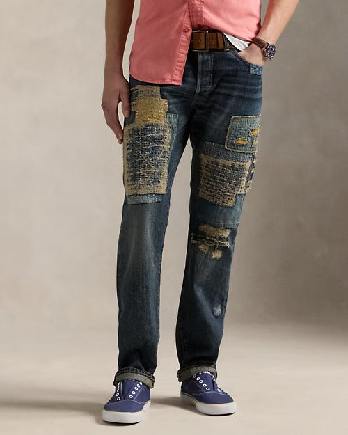 Ralph Lauren Hampton Relaxed Straight Distressed Jean