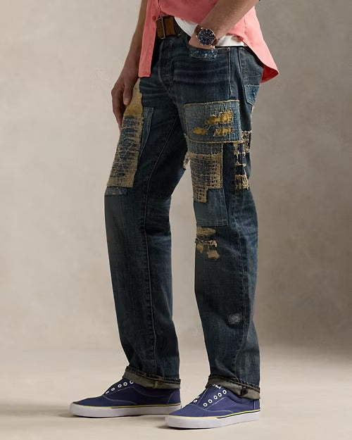 Ralph Lauren Hampton Relaxed Straight Distressed Jean