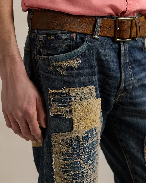 Ralph Lauren Hampton Relaxed Straight Distressed Jean