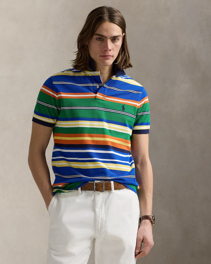 Ralph Lauren Classic Fit Striped Mesh Polo Shirt