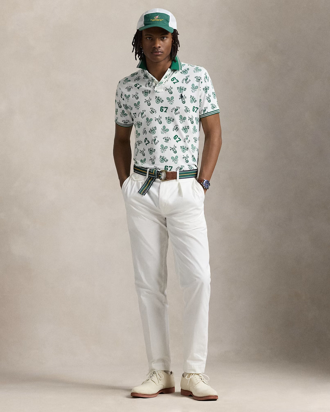 Ralph Lauren Classic Fit Print Mesh Polo Shirt