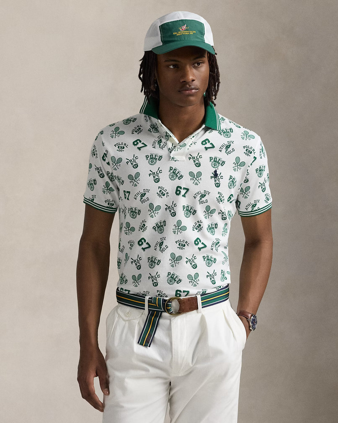 Ralph Lauren Classic Fit Print Mesh Polo Shirt