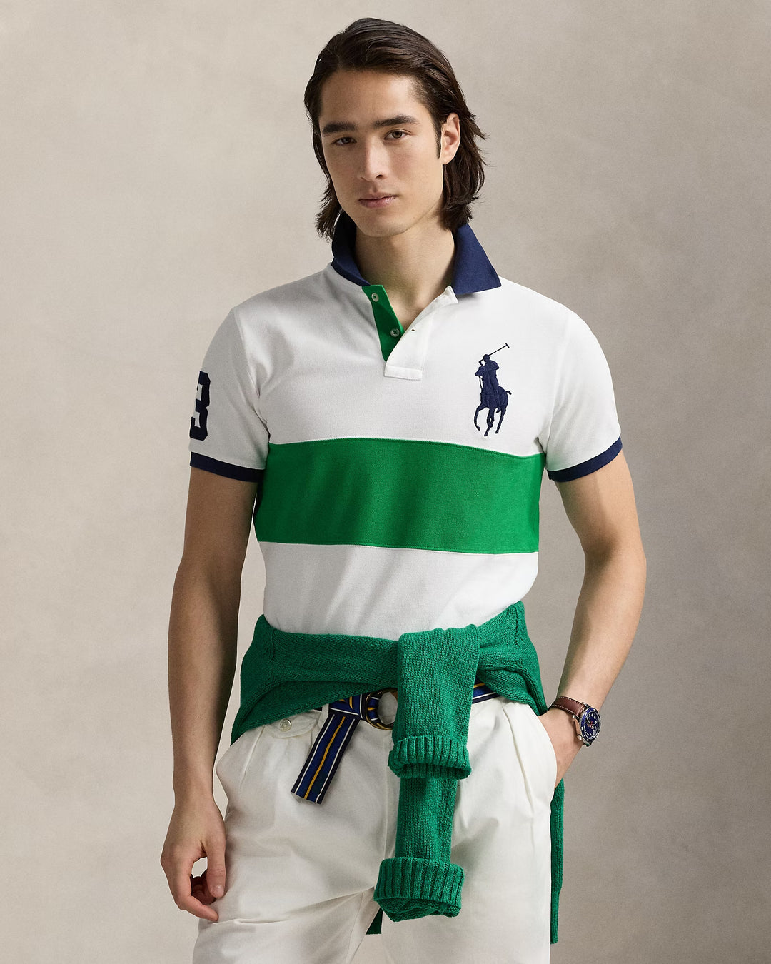 Ralph Lauren Custom Slim Fit Big Pony Mesh Polo Shirt