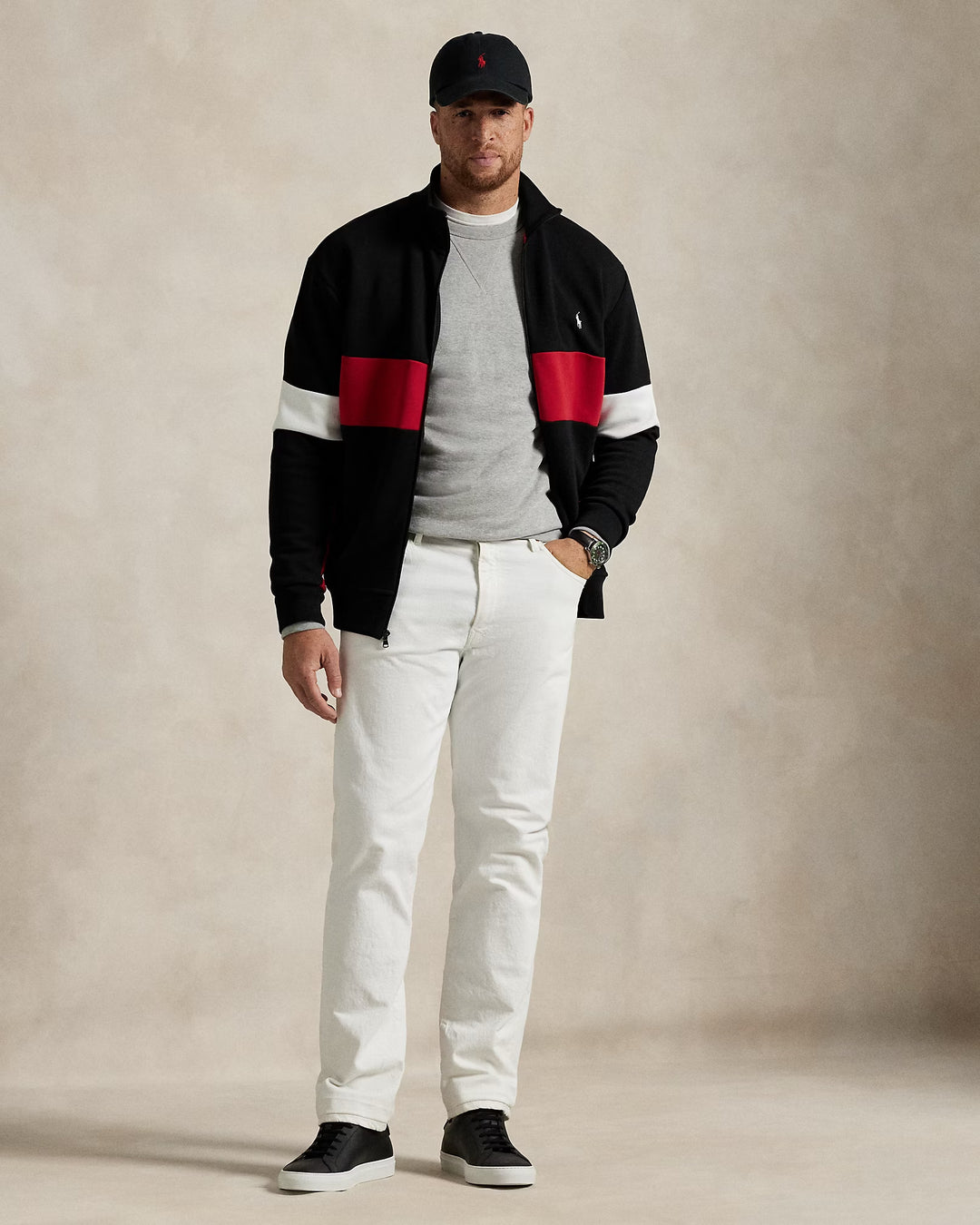Ralph Lauren Double-Knit Mesh Track Jacket