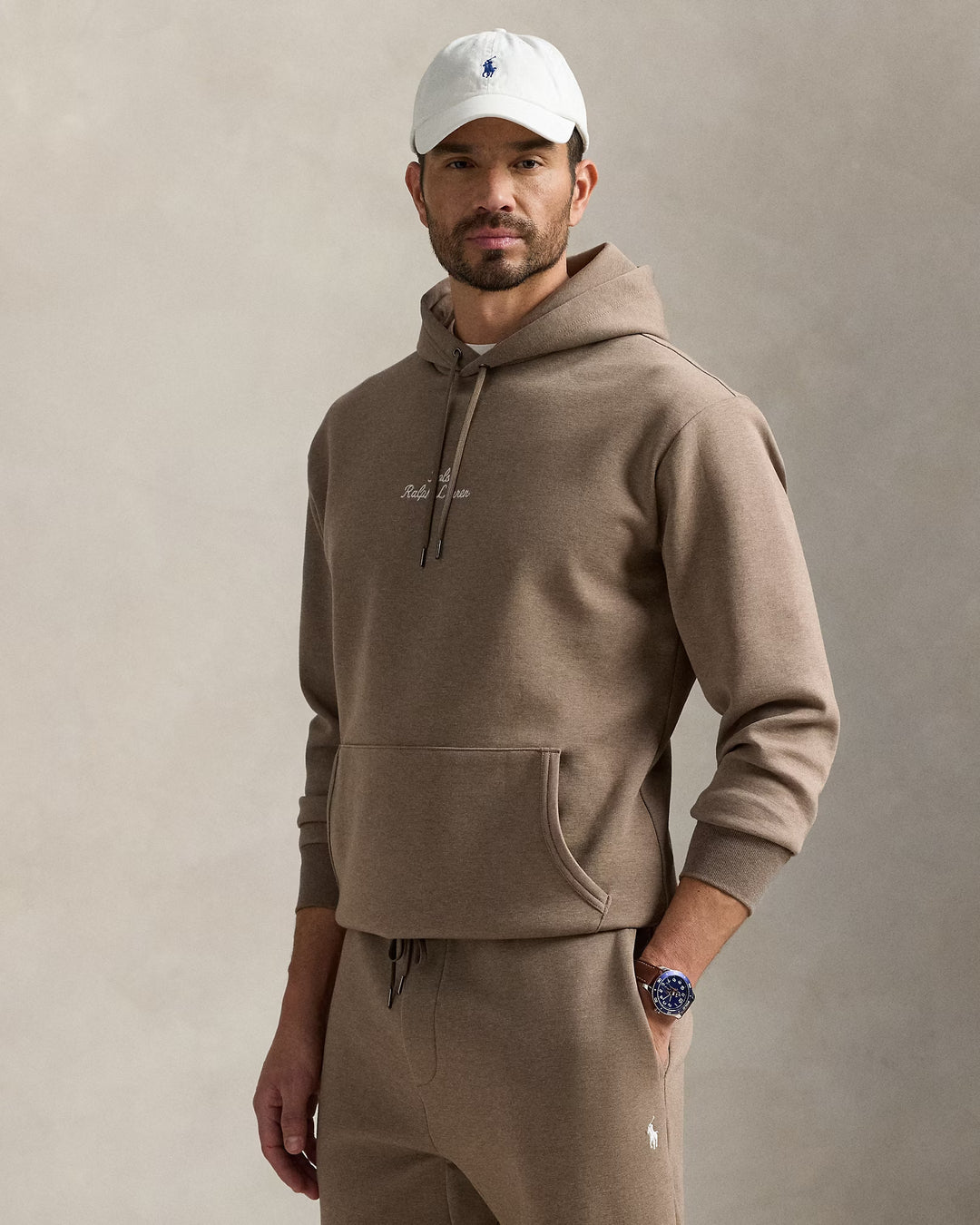 Ralph Lauren Logo Double-Knit Hoodie