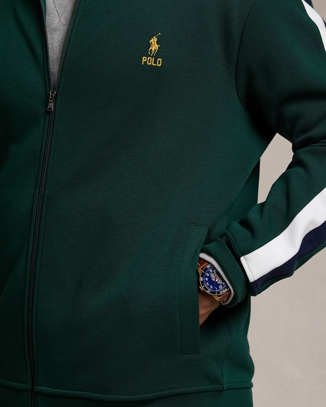 Ralph Lauren Double-Knit Mesh Track Jacket