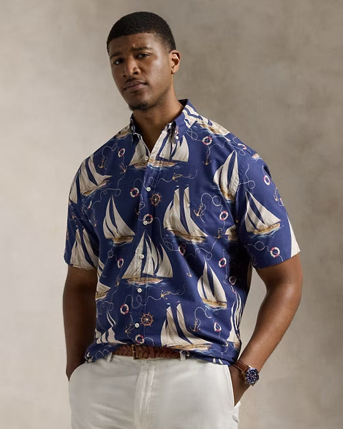 Ralph Lauren Nautical-Print Oxford Shirt